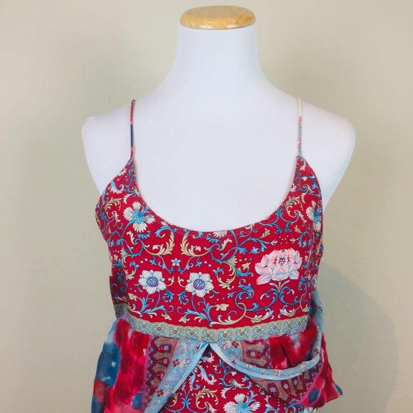 TRACY REESE Plenty Bohemian Silk Beaded Open Back Dress 4 SMALL Vintage 90s - Picture 11 of 13